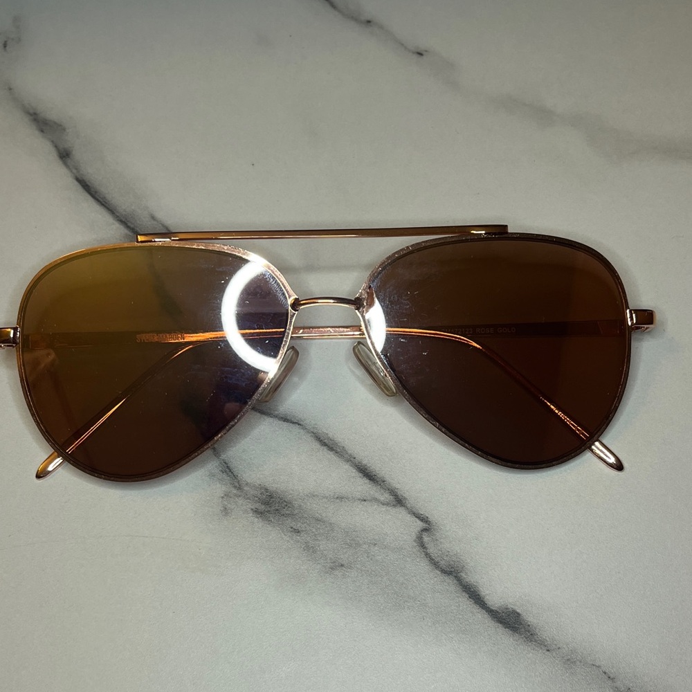 Steve Madden Rose Gold Aviator Sunglasses